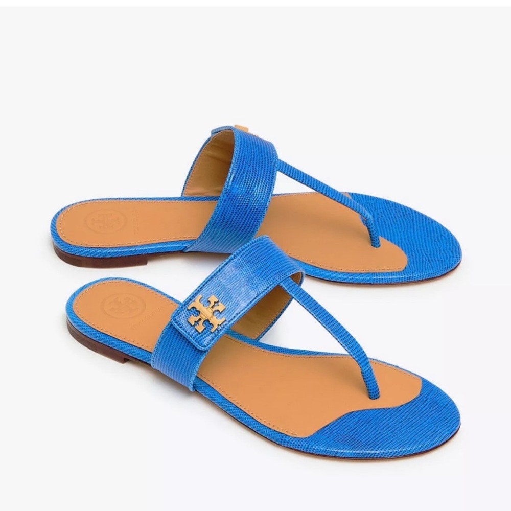 NEW TORY BURCH Kira Embossed Thong Sandals
